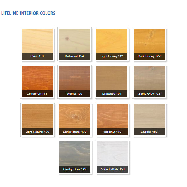 Perma-Chink Lifeline Interior Color Chart