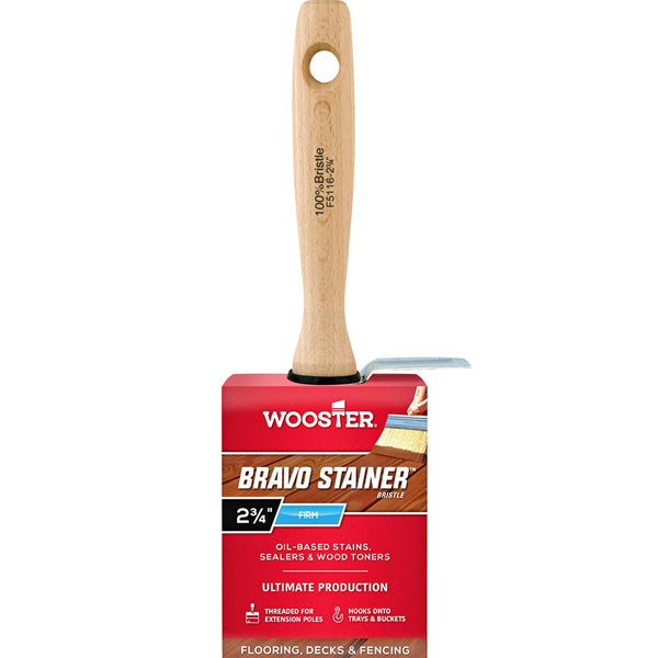 Wooster Bravo Stainer Bristle Brush 2-3/4 Inch For Oil-Based Stains F5116